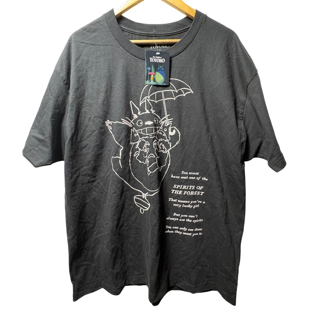 NWT My Neighbor Totoro Graphic Shirt XL Black Spirits Forest Studio Ghibli